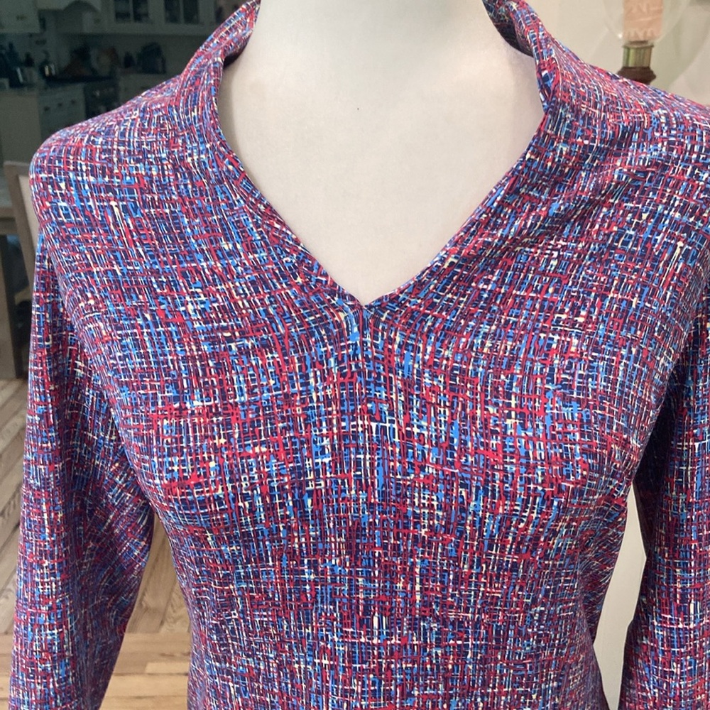 J. McLaughlin Purple Sheath Dress with Cowl Neck and 3/4 Sleeves size S - Picture 2 of 7